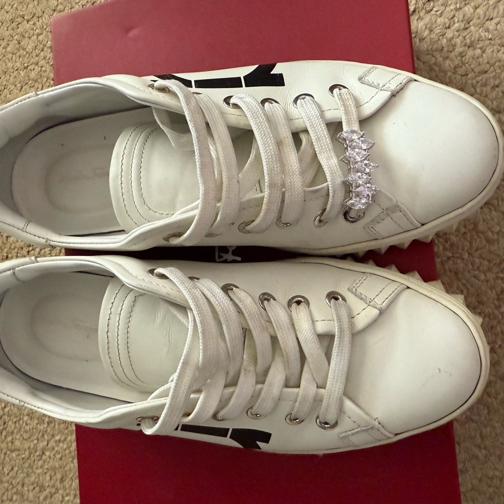 Salvatore Ferragamo White Leather Sneakers Minimalist Design